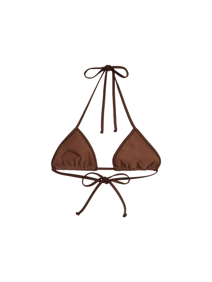 Leah brown crinkle triangle top - MC2 Saint Barth