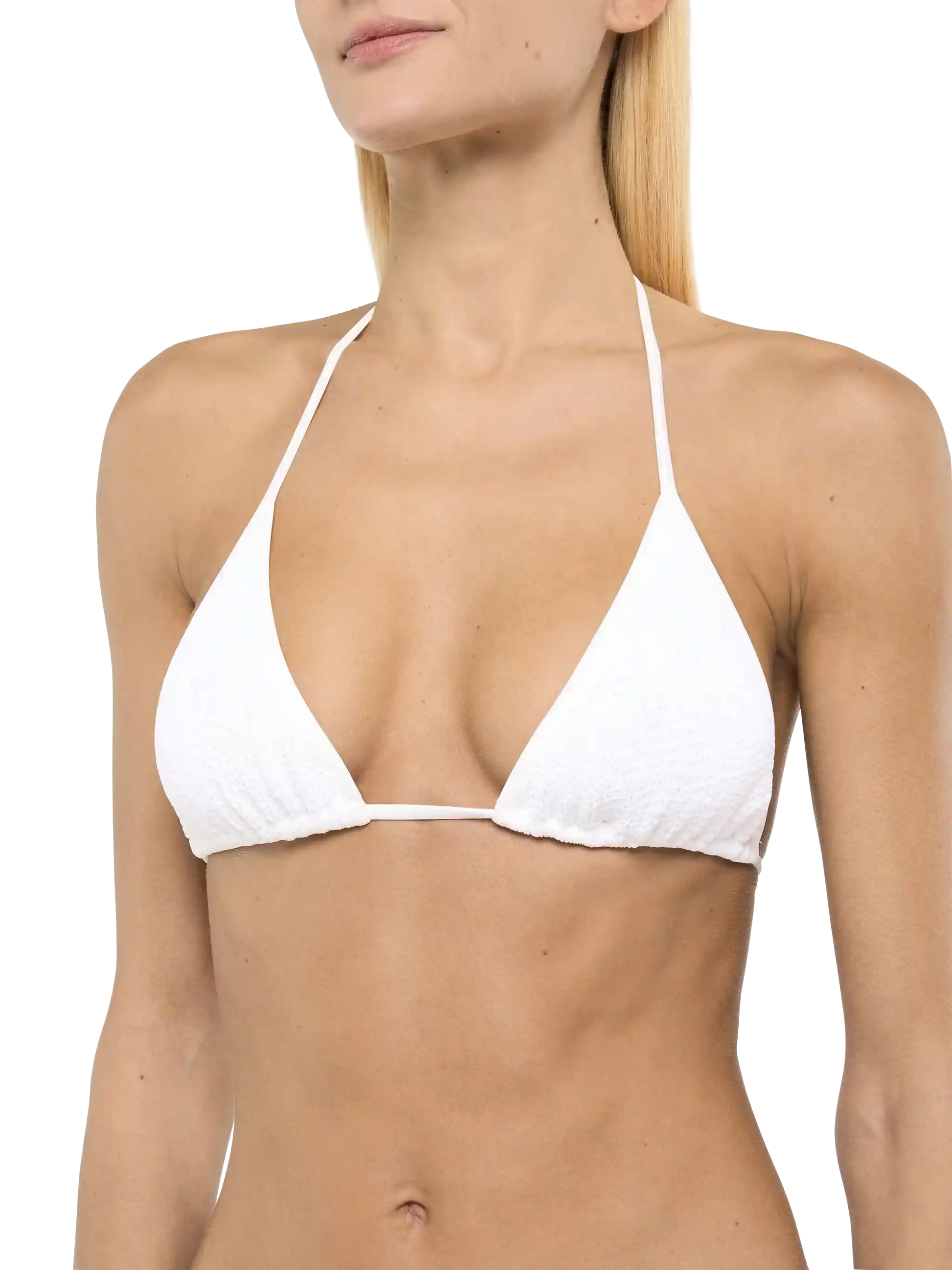 Classic triangle crinkle bikini Leah Marielle in white - MC2 Saint Barth