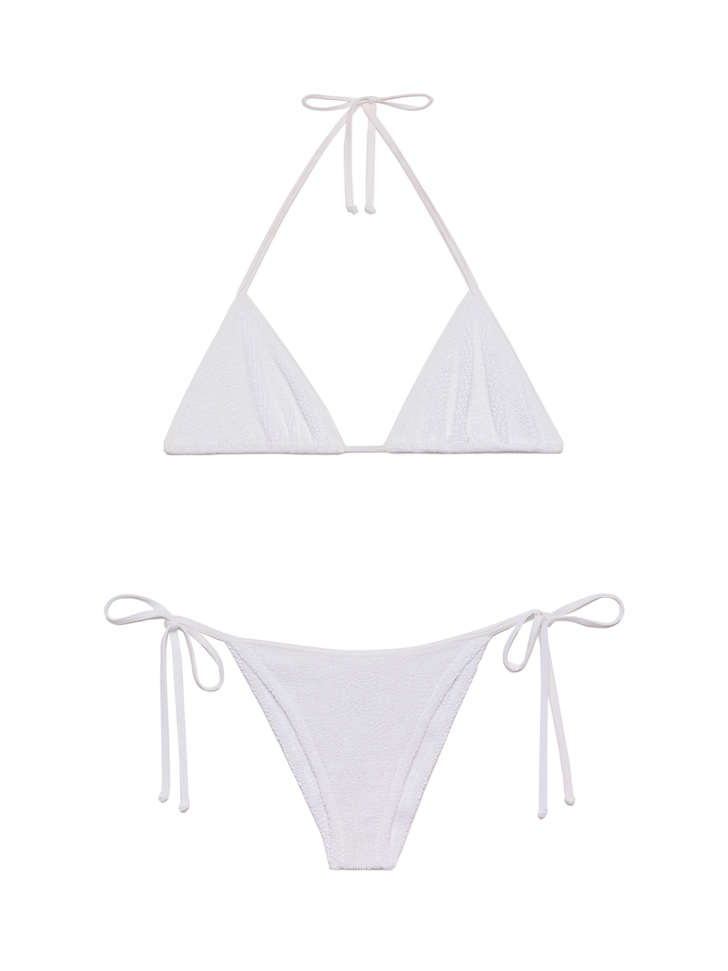 Classic triangle crinkle bikini Leah Marielle in white - MC2 Saint Barth