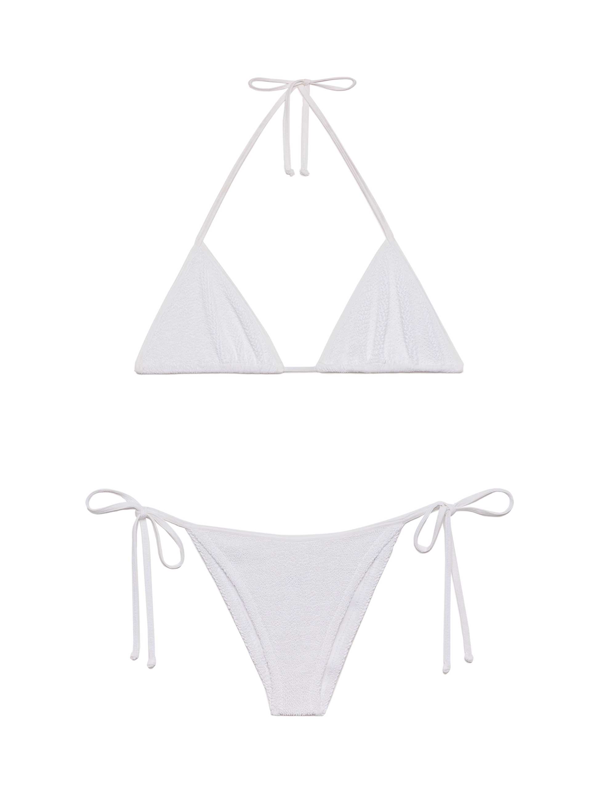 Classic triangle crinkle bikini Leah Marielle in white - MC2 Saint Barth