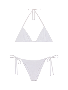 Classic triangle crinkle bikini Leah Marielle in white - MC2 Saint Barth