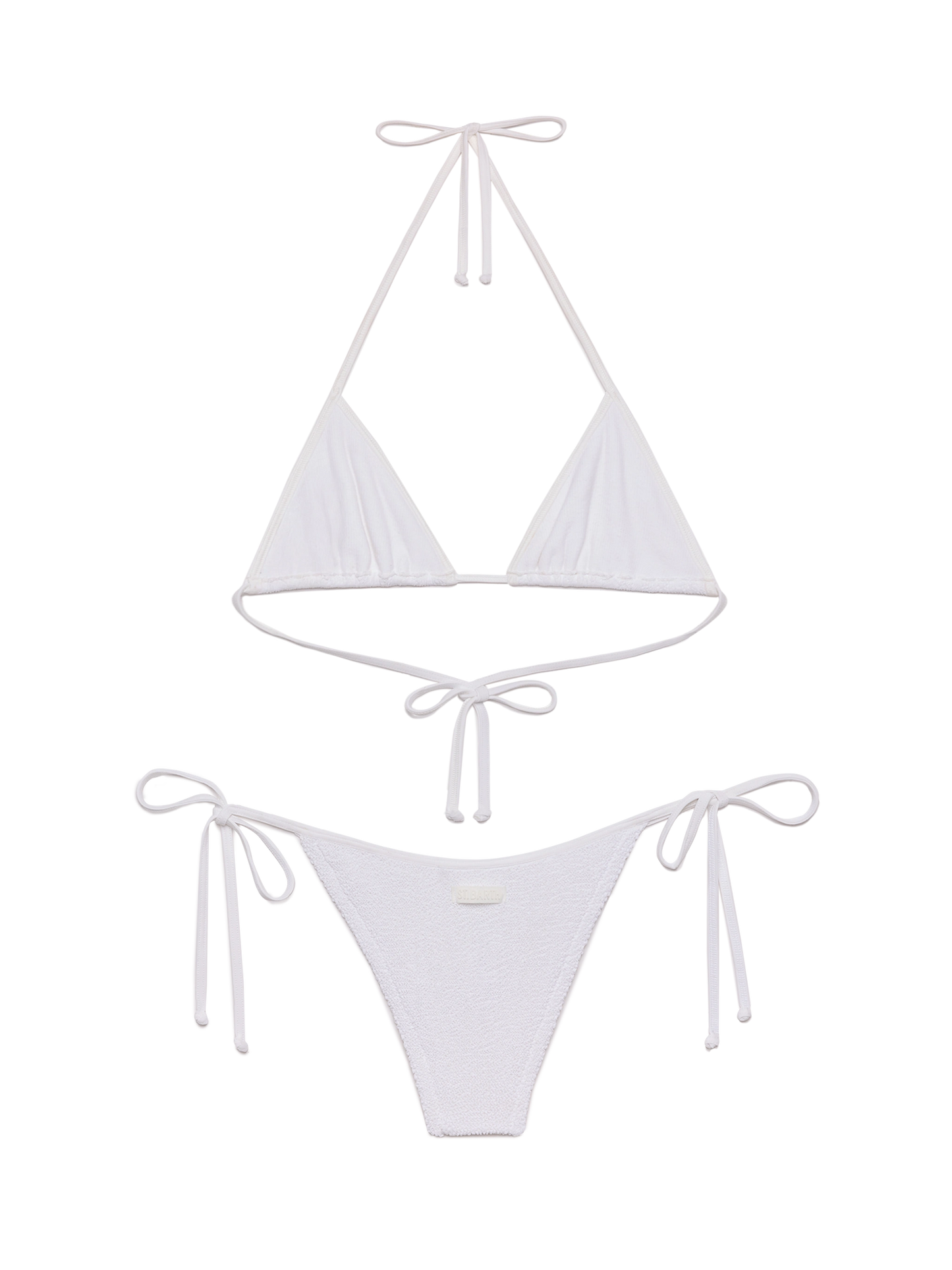 Classic triangle crinkle bikini Leah Marielle in white - MC2 Saint Barth
