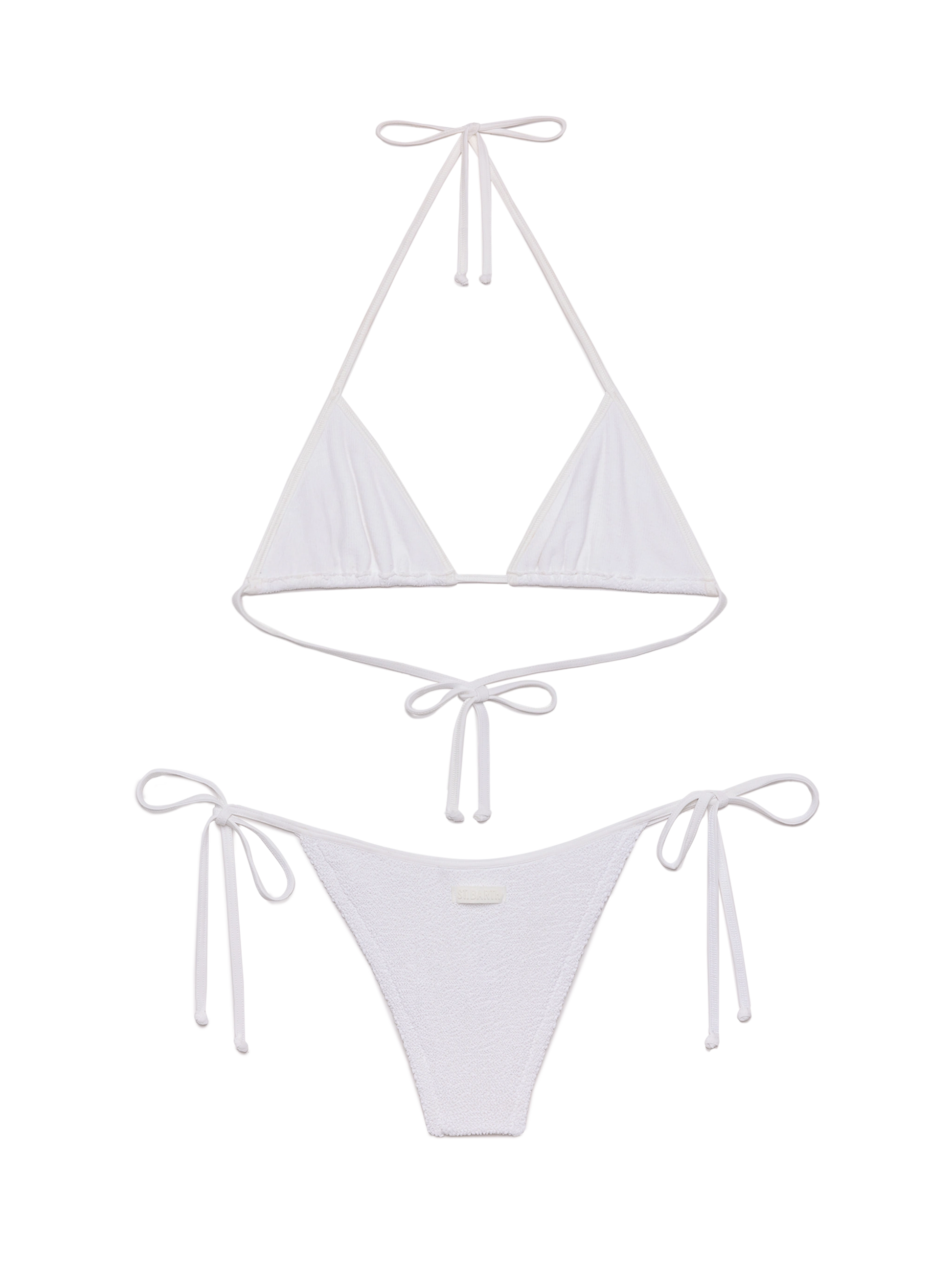 Classic triangle crinkle bikini Leah Marielle in white - MC2 Saint Barth