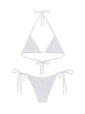 Classic triangle crinkle bikini Leah Marielle in white - MC2 Saint Barth