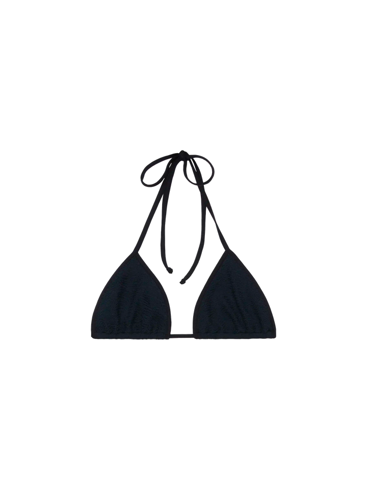 Leah black crinkle triangle top - MC2 Saint Barth