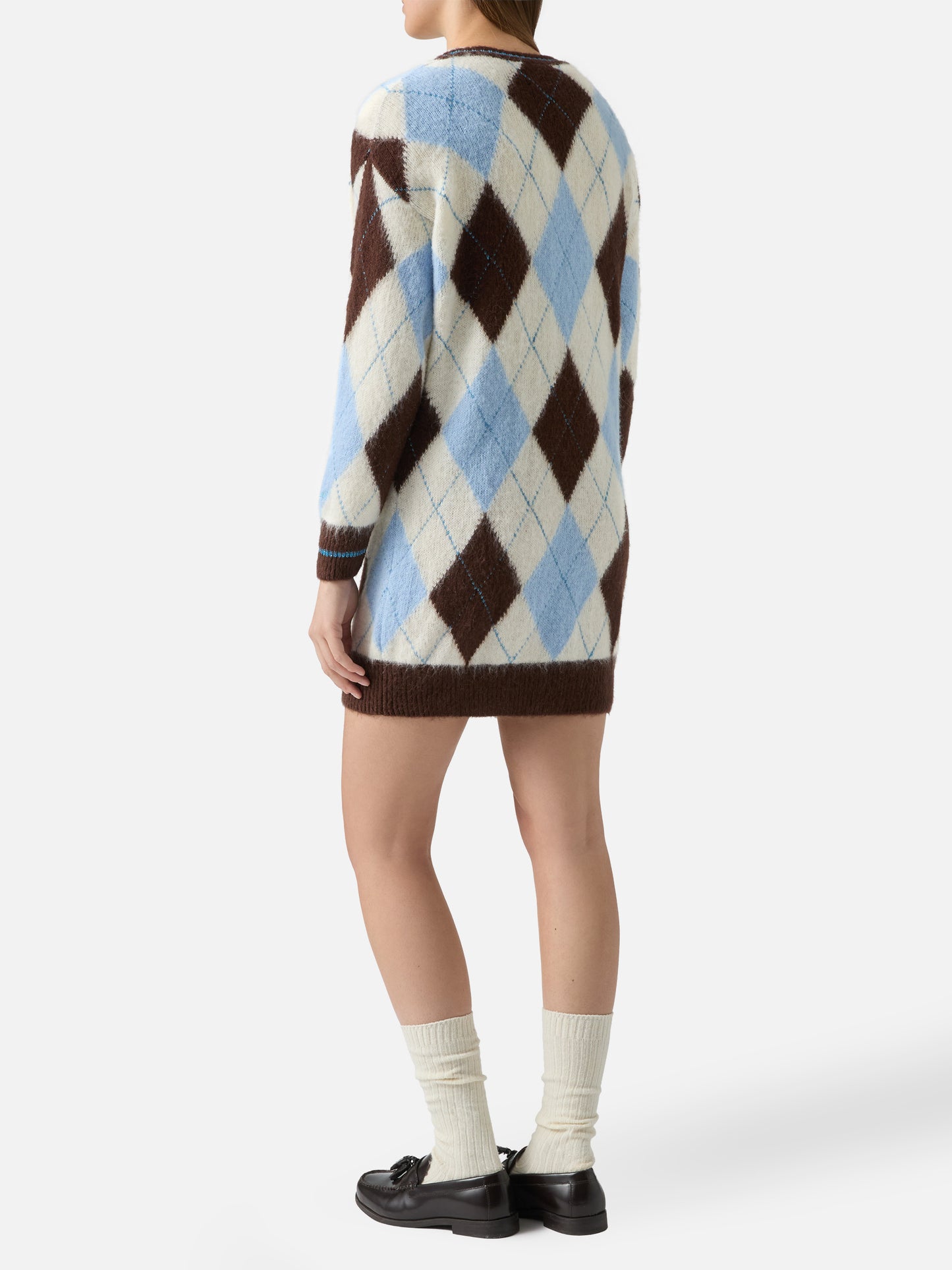 Ultraweiches Strickkleid für Damen mit Argyle-Jacquard