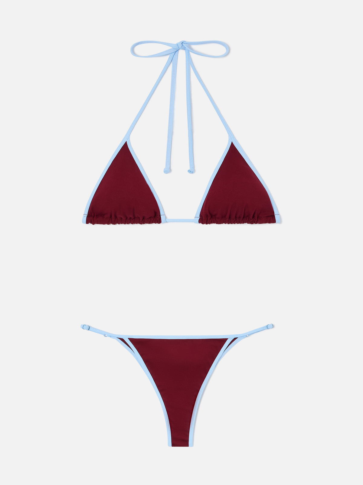 Bikini burdeos Lezzy String con ribetes contrast 