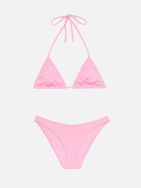 Nilly top triangolo classico rosa - Slip mare classico Lido rosa