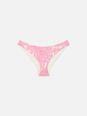 Slip mare Lido rosa con fantasia paisley