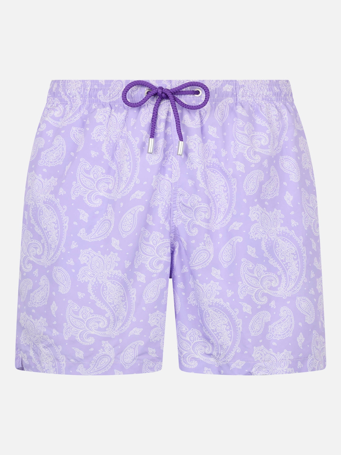 Man lightweight fabric swim-shorts Lighting with paisley print