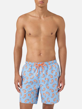 Leuchtende Badeshorts mit Paisley-Print 