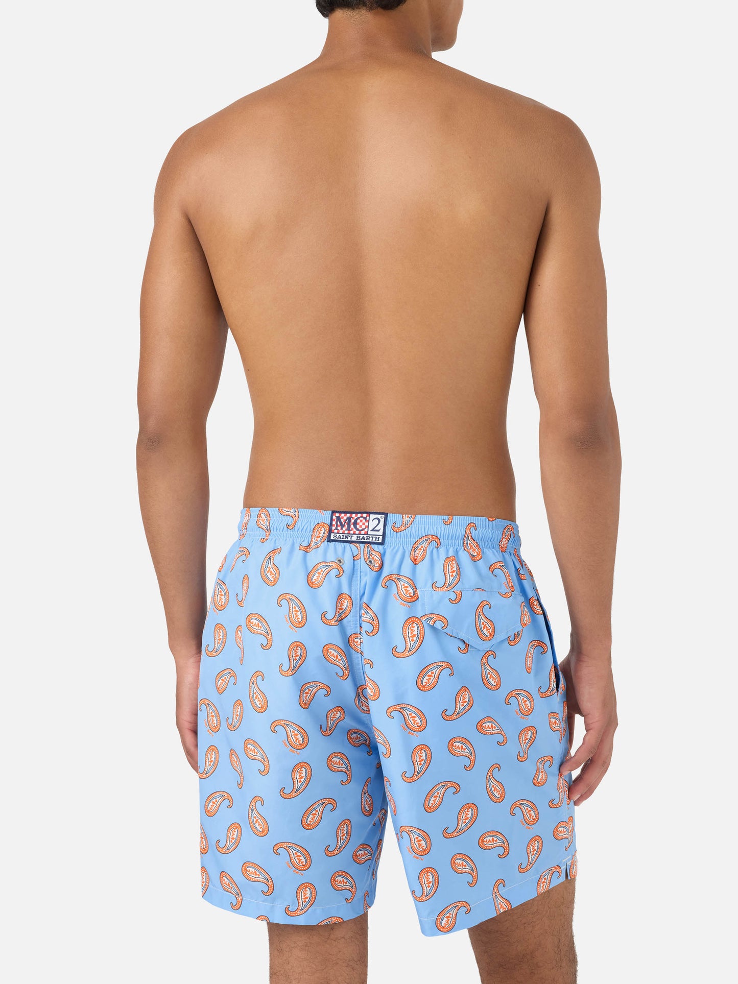 Leuchtende Badeshorts mit Paisley-Print 