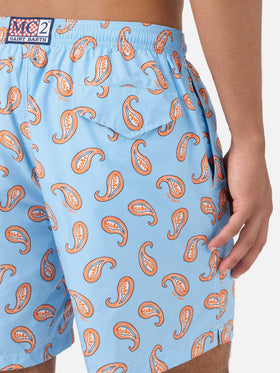 Leuchtende Badeshorts mit Paisley-Print 