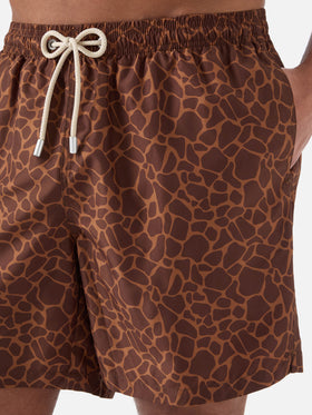 Costume mare Lighting marrone con stampa animalier all-over