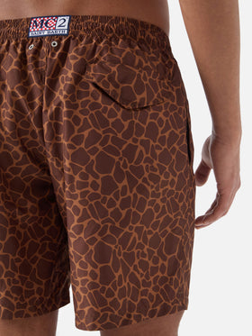 Costume mare Lighting marrone con stampa animalier all-over