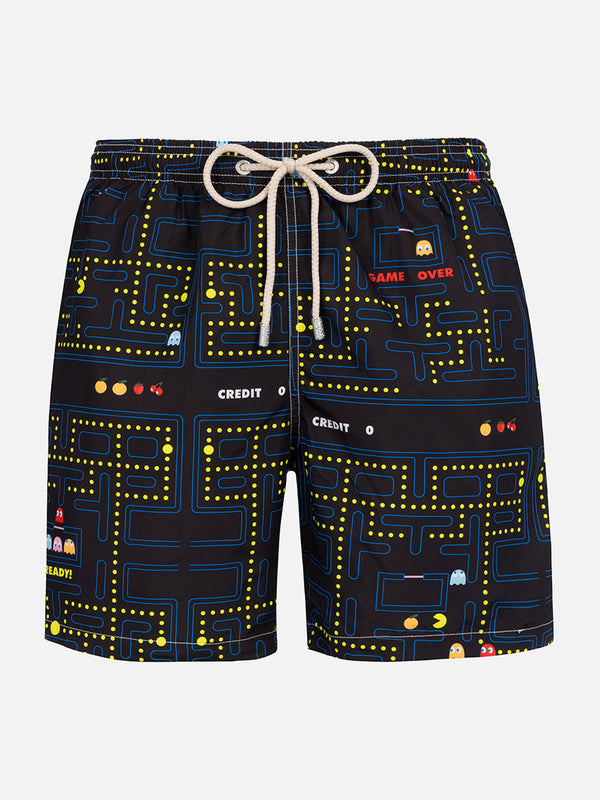 Badeshorts für Herren aus leichtem Stoff Lighting mit Pac-Man-Aufdruck | PAC-MAN SPECIAL EDITION