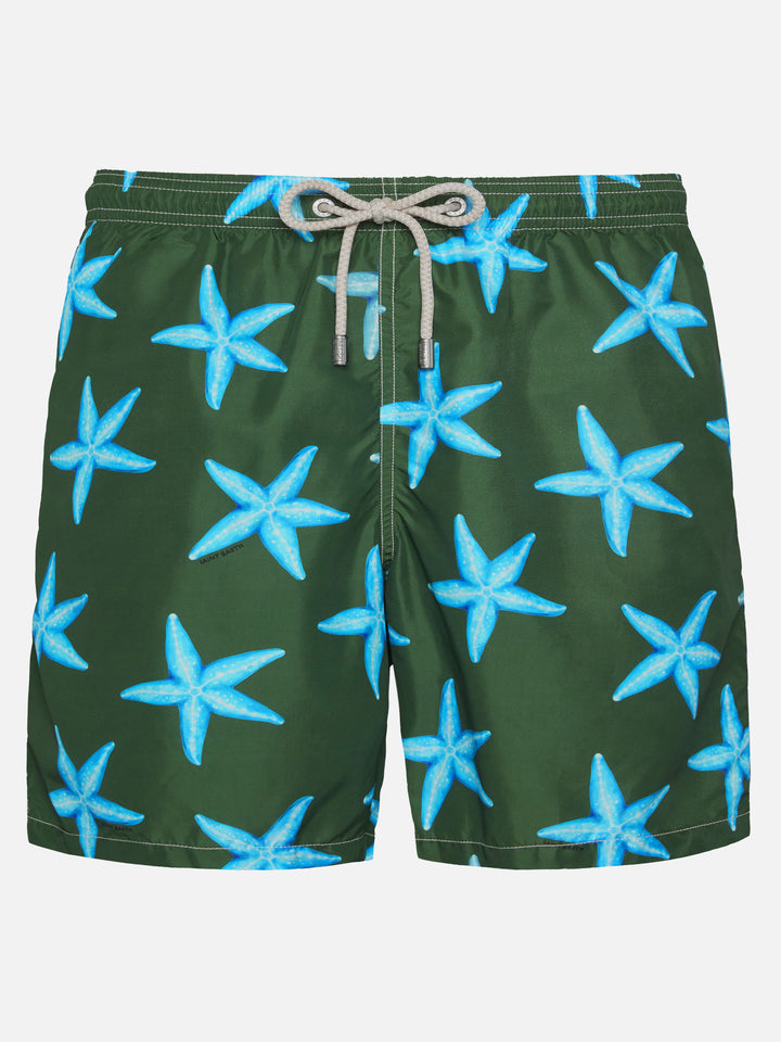 Lightweight fabric swim-shorts Lighting with starfish print - MC2 Saint Barth