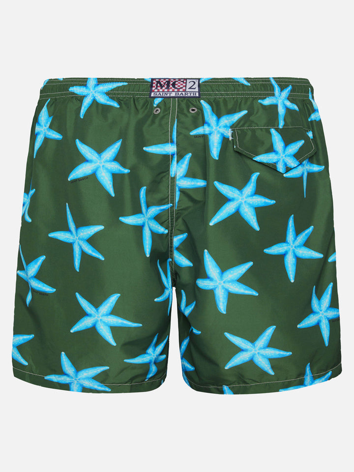 Lightweight fabric swim-shorts Lighting with starfish print - MC2 Saint Barth