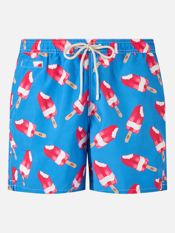 Man swim shorts with Fior di Fragola print  | Algida® Special Edition