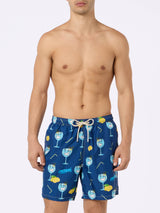 Man lightweight fabric swim-shorts Lighting with Cryptopuppets print | CRYPTOPUPPETS SPECIAL EDITION