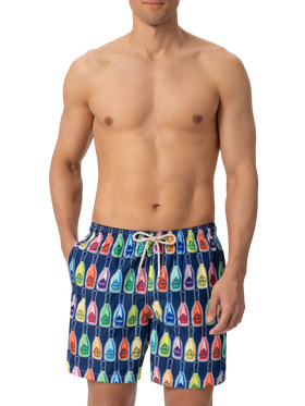 Badeshorts aus leichtem Stoff „Lighting“ mit Flaschen-Print