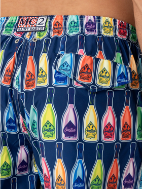Badeshorts aus leichtem Stoff „Lighting“ mit Flaschen-Print