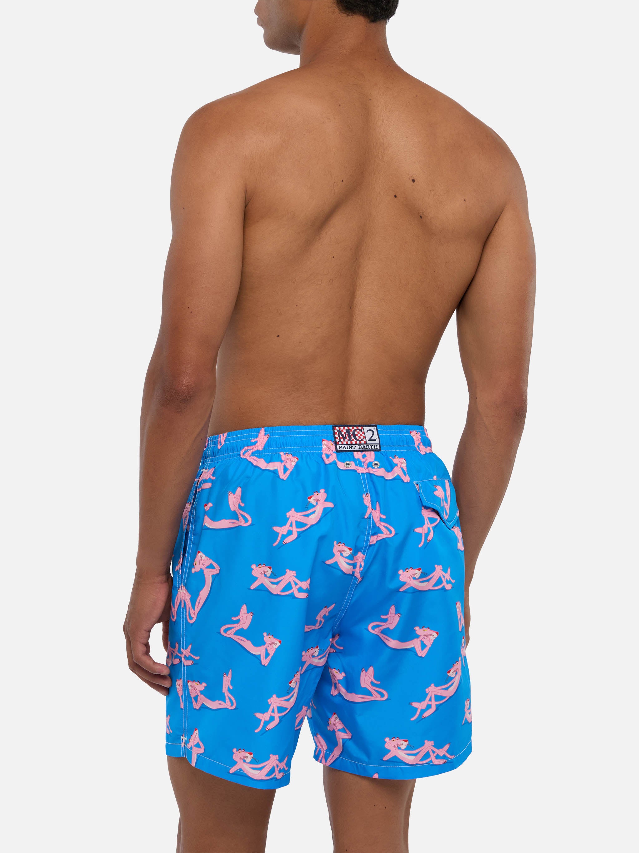 Lightweight fabric swim shorts Lighting with The Pink Panther