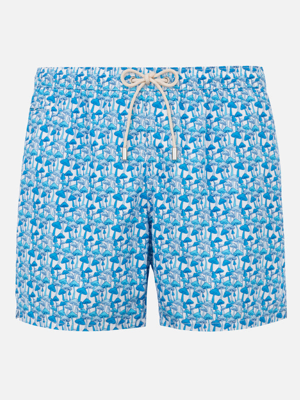 Herren-Badeshorts aus leichtem Stoff mit Pilz-Print