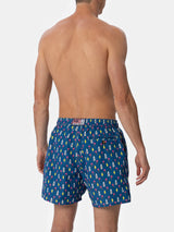 Man lightweight fabric swim-shorts Lighting Micro Fantasy with cocktail print