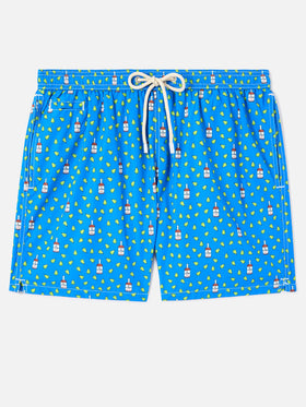 Badeshorts Lighting Micro Fantasy mit grünem Rum- und Birnen-Print 