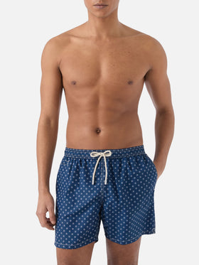 Navy Lighting Micro swim shorts with mini lifebuoy print