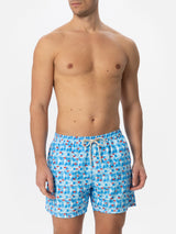 Man swim shorts with sea print