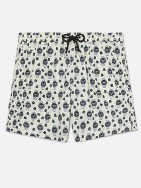 White Lighting Micro swim shorts with watch in the night print