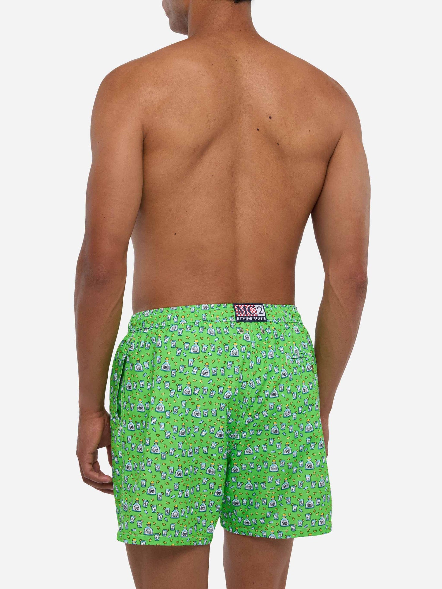 Herren-Badeshorts aus leichtem Stoff mit Tequila-Aufdruck