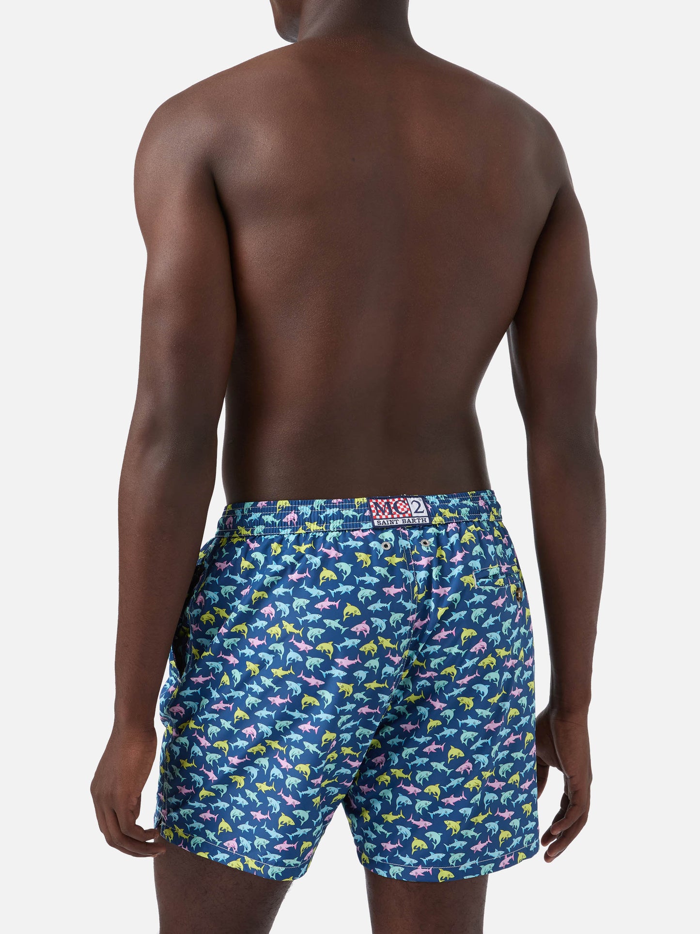 Lighting Micro Fantasy blue shark print swim shorts