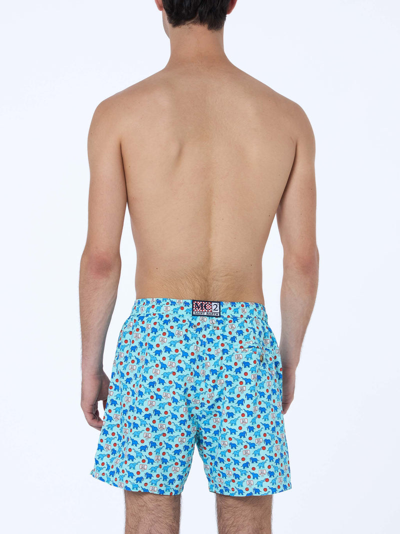 Badeshorts für Herren aus leichtem Stoff Lighting Micro Fantasy mit Elefanten-Print