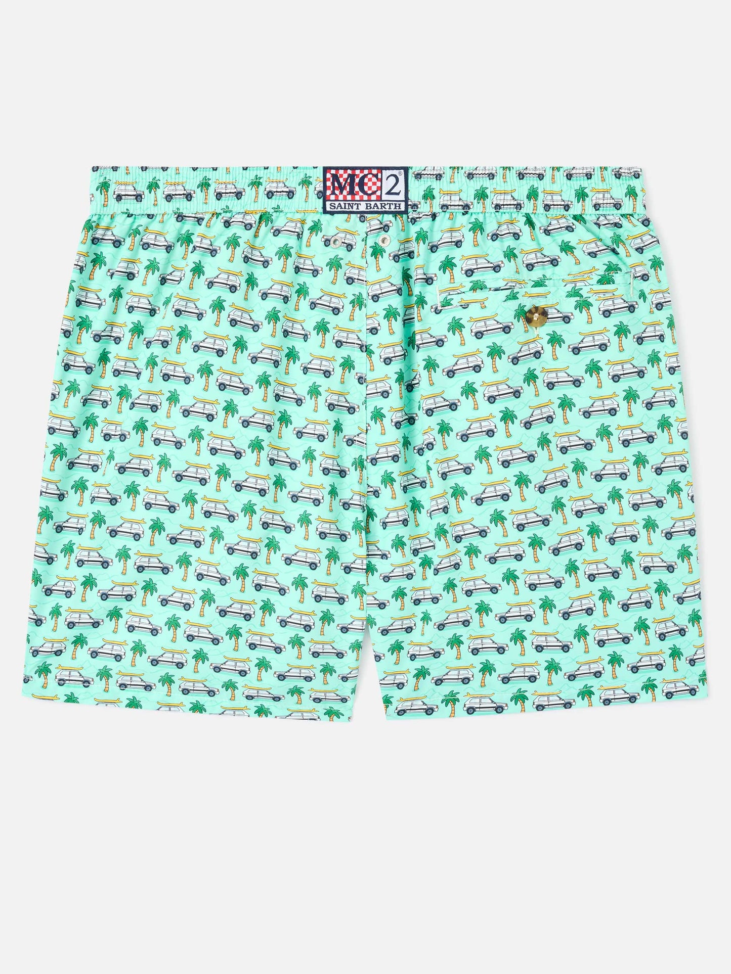 Badeshorts Lighting Micro Fantasy mit grünem Panda-Print | Special Edition 
