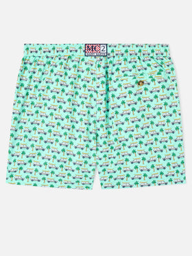 Badeshorts Lighting Micro Fantasy mit grünem Panda-Print | Special Edition 