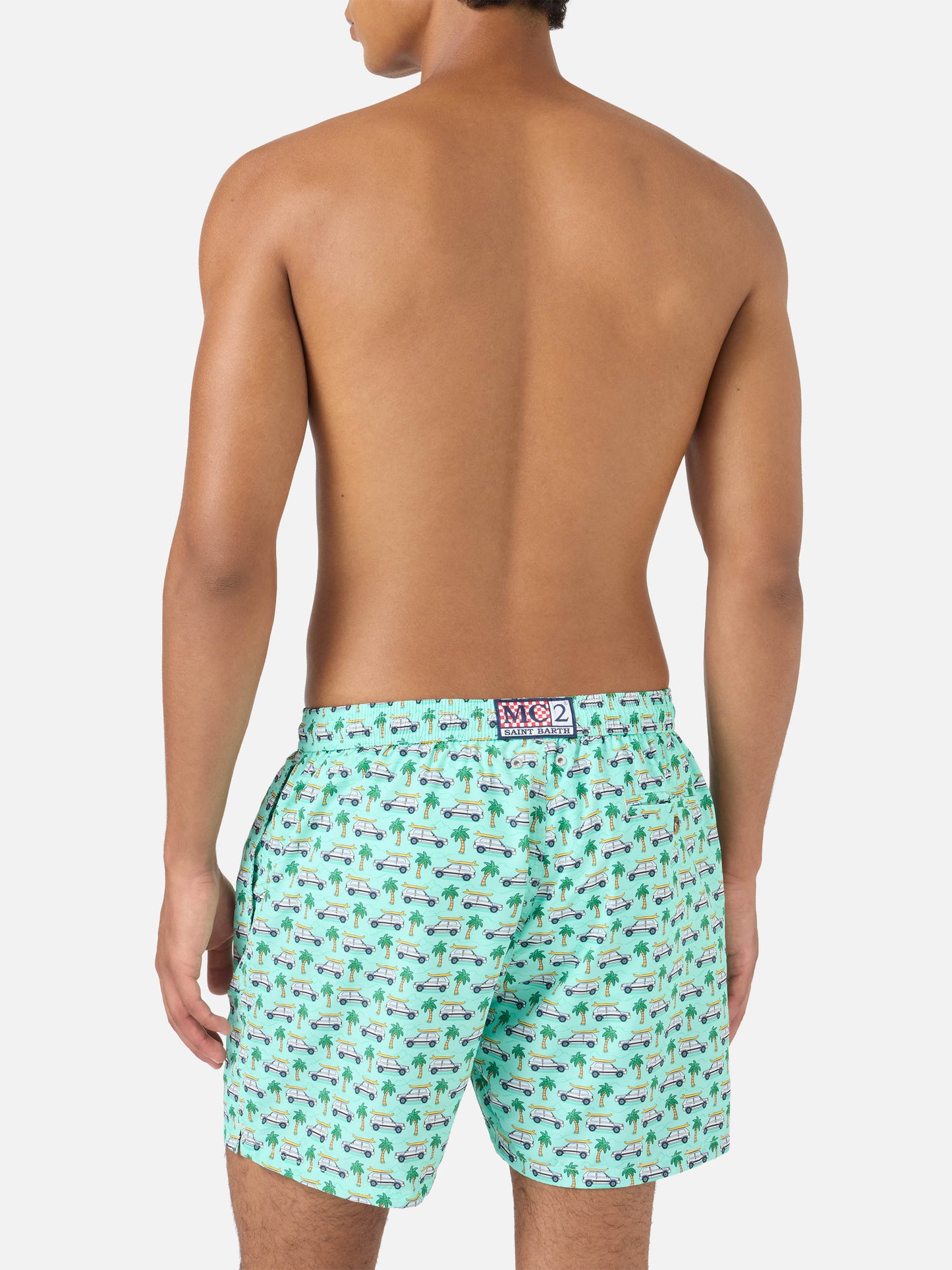 Badeshorts Lighting Micro Fantasy mit grünem Panda-Print | Special Edition 