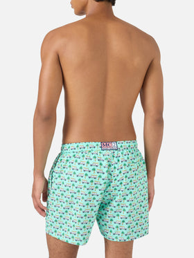 Badeshorts Lighting Micro Fantasy mit grünem Panda-Print | Special Edition 