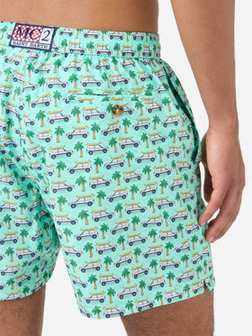 Badeshorts Lighting Micro Fantasy mit grünem Panda-Print | Special Edition 