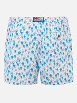 Man light fabric swim shorts with jellyfish print