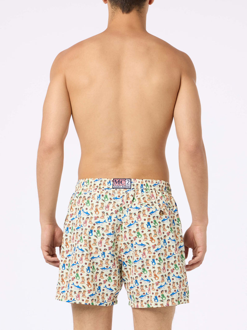 Herren-Badeshorts aus leichtem Stoff Lighting Micro Fantasy mit Meerjungfrauen-Print