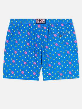 Lighting Micro Fantasy swim shorts in technical fabric with padel pattern in blue and multicolor
