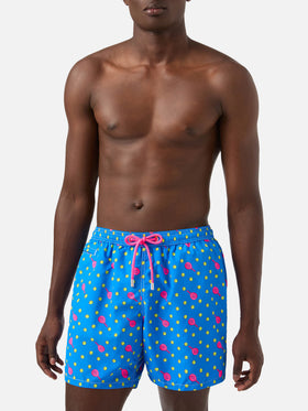 Lighting Micro Fantasy swim shorts in technical fabric with padel pattern in blue and multicolor