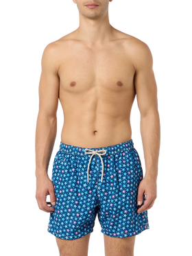 Man lightweight fabric swim-shorts Lighting Micro Fantasy with starfish print