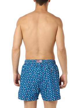 Man lightweight fabric swim-shorts Lighting Micro Fantasy with starfish print