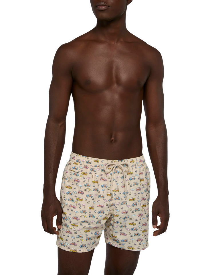 Lightweight fabric swim shorts Lighting with dune buggy print | FIAT SPECIAL EDITION - MC2 Saint Barth