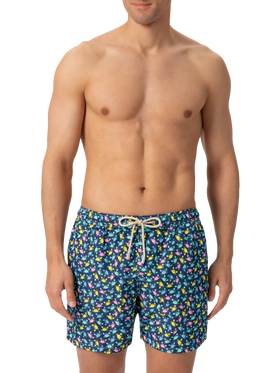 Lightweight fabric swim shorts Lighting with crabs  print