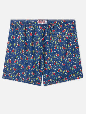 Navy Lighting Micro swim shorts with McDuck and watches print | Special Edition